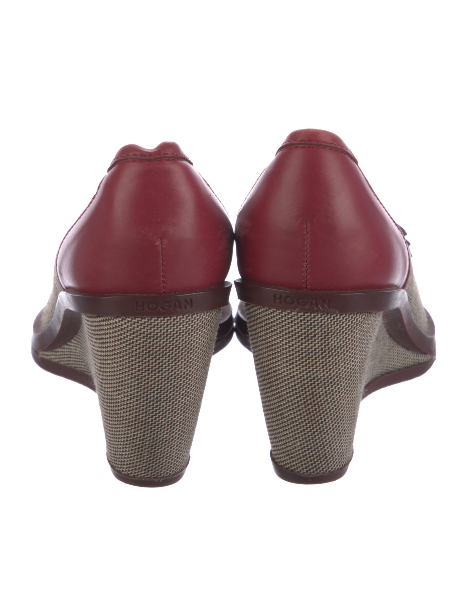 Hogan Canvas Colorblock Pattern Pumps