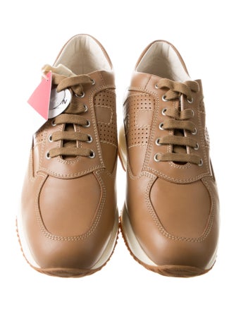 Hogan Leather Wedge Sneakers