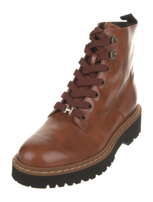Hogan Leather Combat Boots