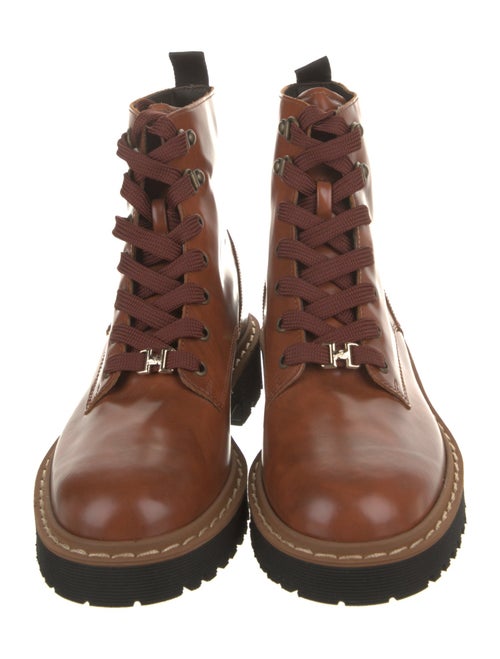 Hogan Leather Combat Boots