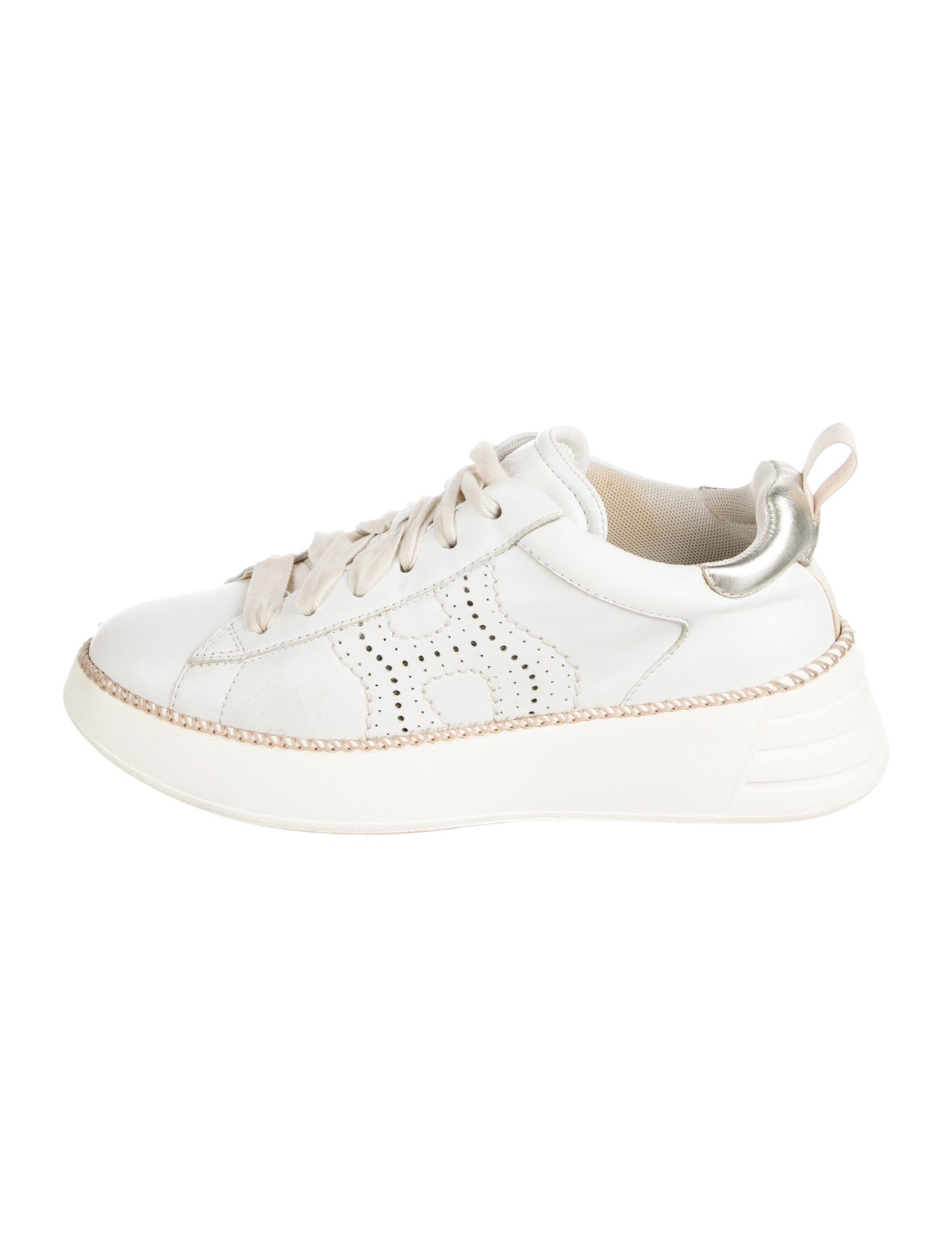 Hogan Leather Whipstitch Trim Sneakers