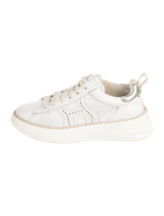 Hogan Leather Whipstitch Trim Sneakers