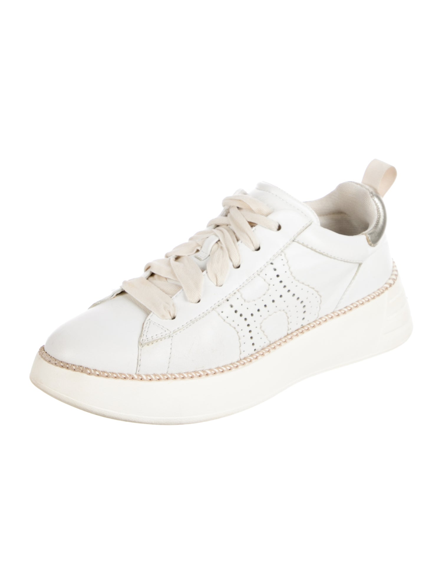 Hogan Leather Whipstitch Trim Sneakers