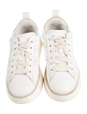 Hogan Leather Whipstitch Trim Sneakers