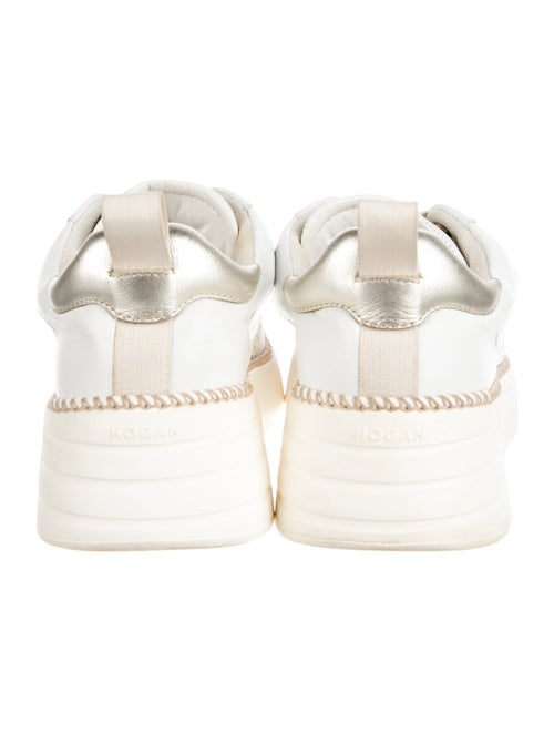Hogan Leather Whipstitch Trim Sneakers