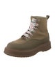 Hogan Canvas Colorblock Pattern Combat Boots