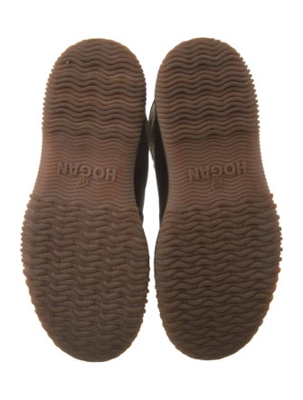 Hogan Canvas Colorblock Pattern Combat Boots