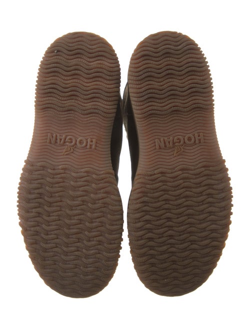 Hogan Canvas Colorblock Pattern Combat Boots