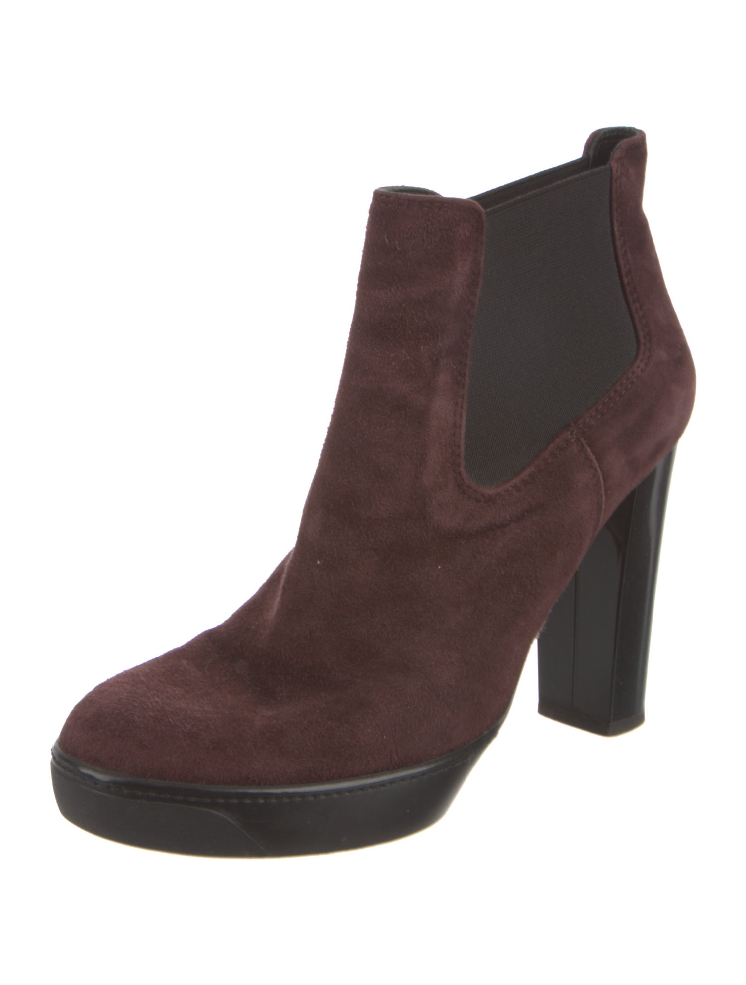 Hogan Suede Colorblock Pattern Chelsea Boots