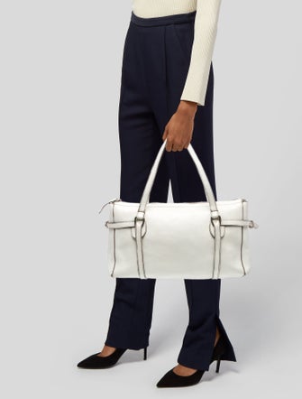 Hogan Leather Top Handle Bag