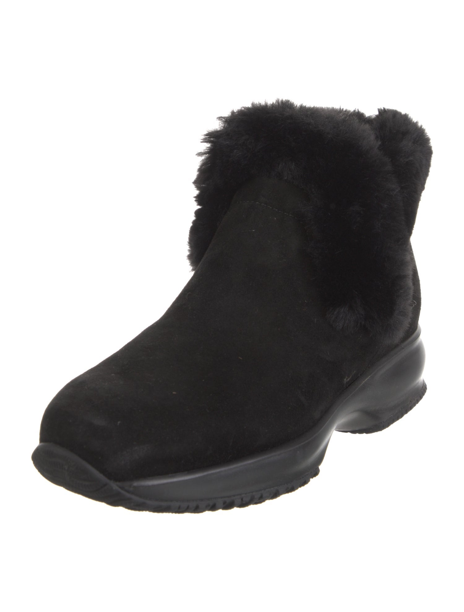 Hogan Suede Fur Trim Chelsea Boots