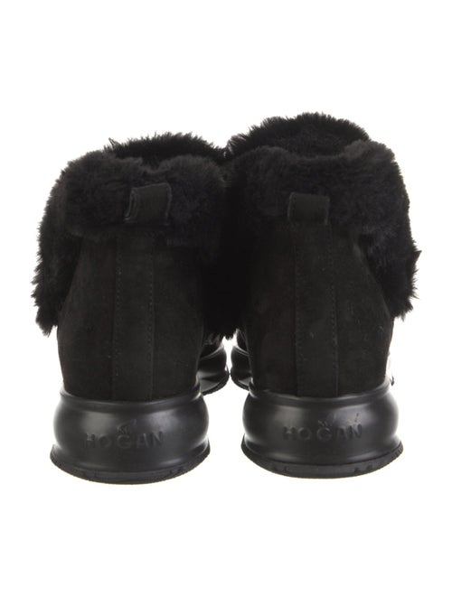 Hogan Suede Fur Trim Chelsea Boots