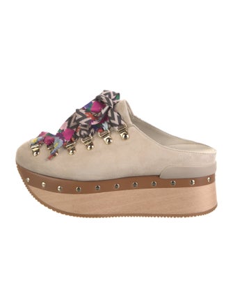 Hogan Suede Studded Accents Mules