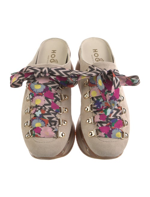 Hogan Suede Studded Accents Mules