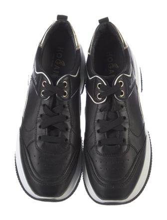 Hogan Leather Colorblock Pattern Chunky Sneakers