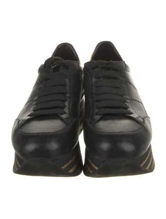 Hogan Patent Leather Glitter Accents Wedge Sneakers