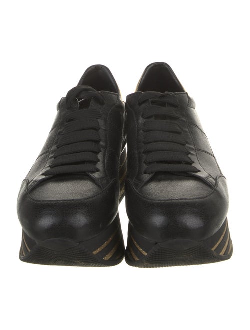 Hogan Patent Leather Glitter Accents Wedge Sneakers