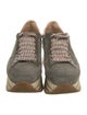 Hogan Suede Glitter Accents Wedge Sneakers