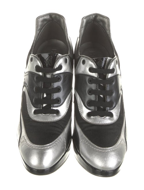 Hogan Leather Colorblock Pattern Pumps