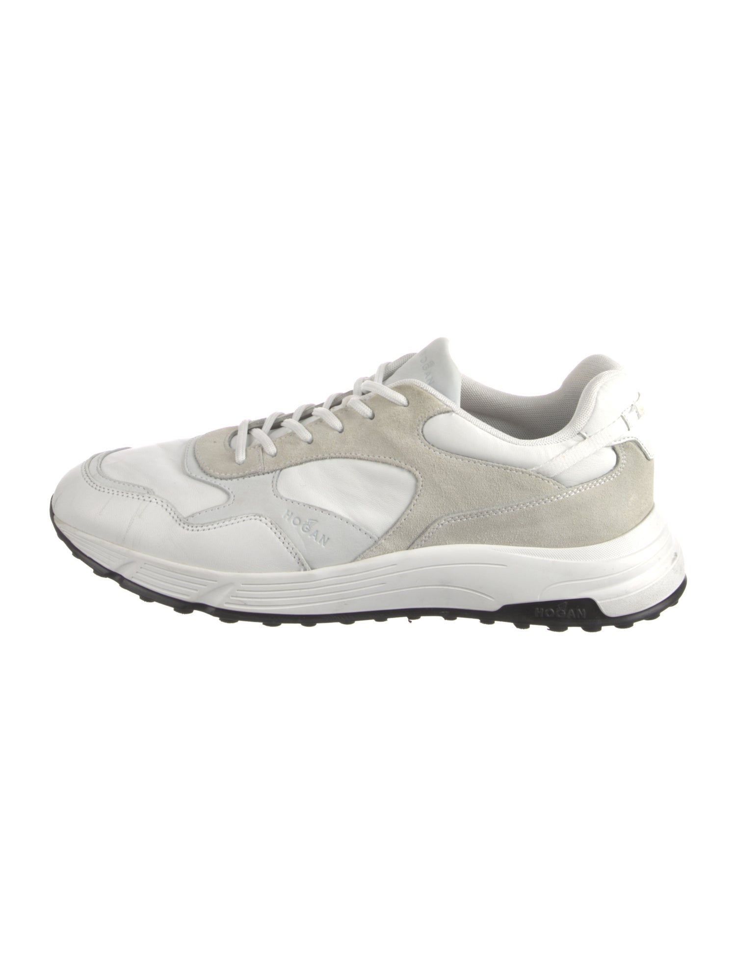 Hogan Leather Colorblock Pattern Athletic Sneakers