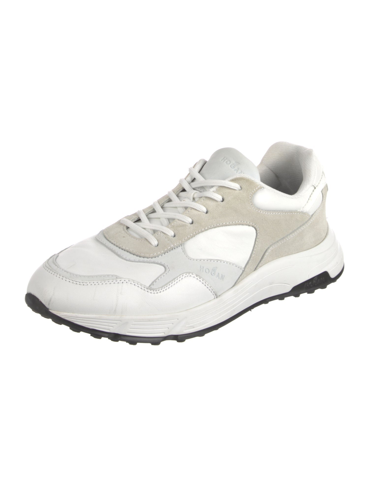 Hogan Leather Colorblock Pattern Athletic Sneakers