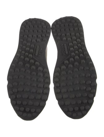 Hogan Leather Colorblock Pattern Athletic Sneakers