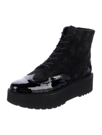 Hogan Suede Combat Boots