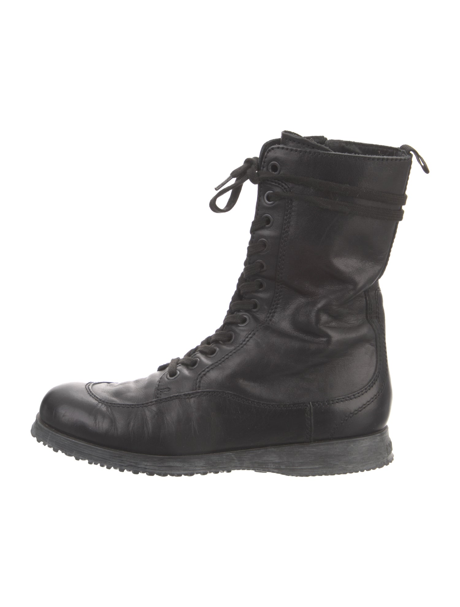 Hogan Leather Combat Boots