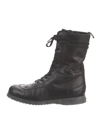 Hogan Leather Combat Boots
