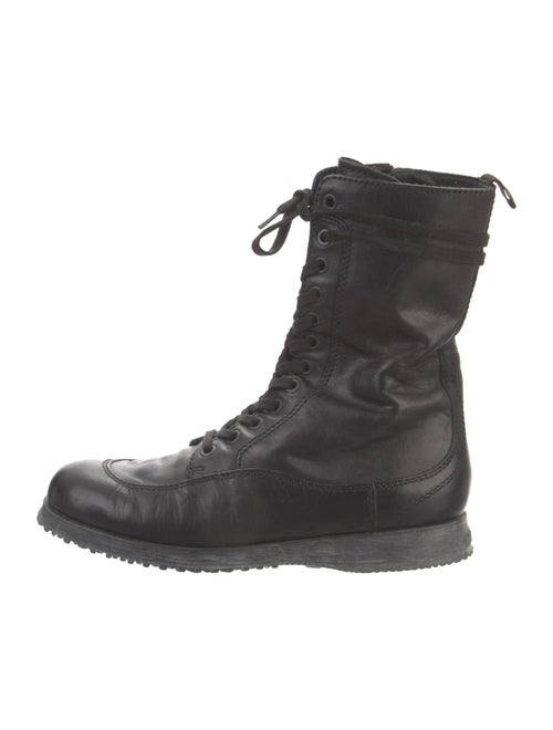 Hogan Leather Combat Boots