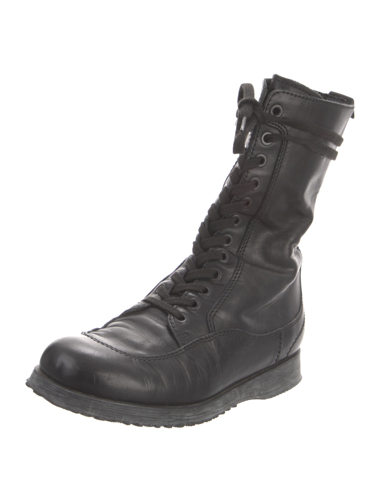 Hogan Leather Combat Boots