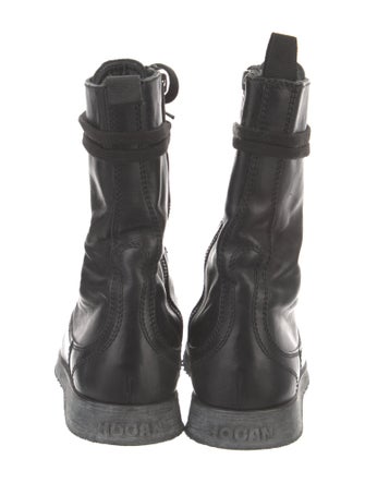 Hogan Leather Combat Boots
