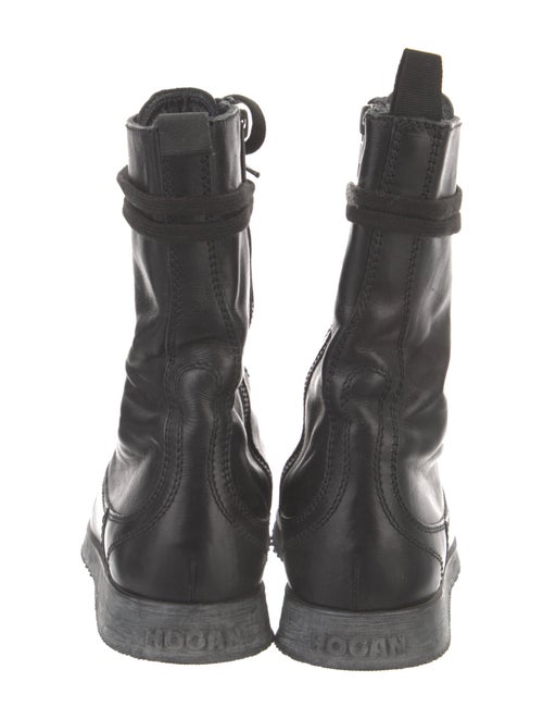 Hogan Leather Combat Boots
