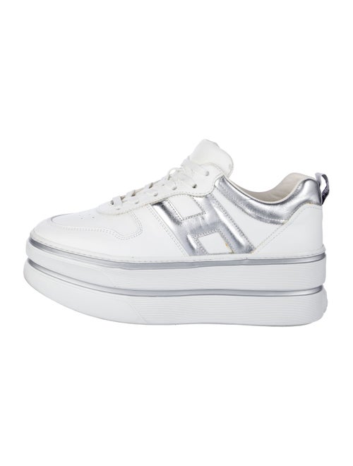 Hogan Leather Colorblock Pattern Chunky Sneakers