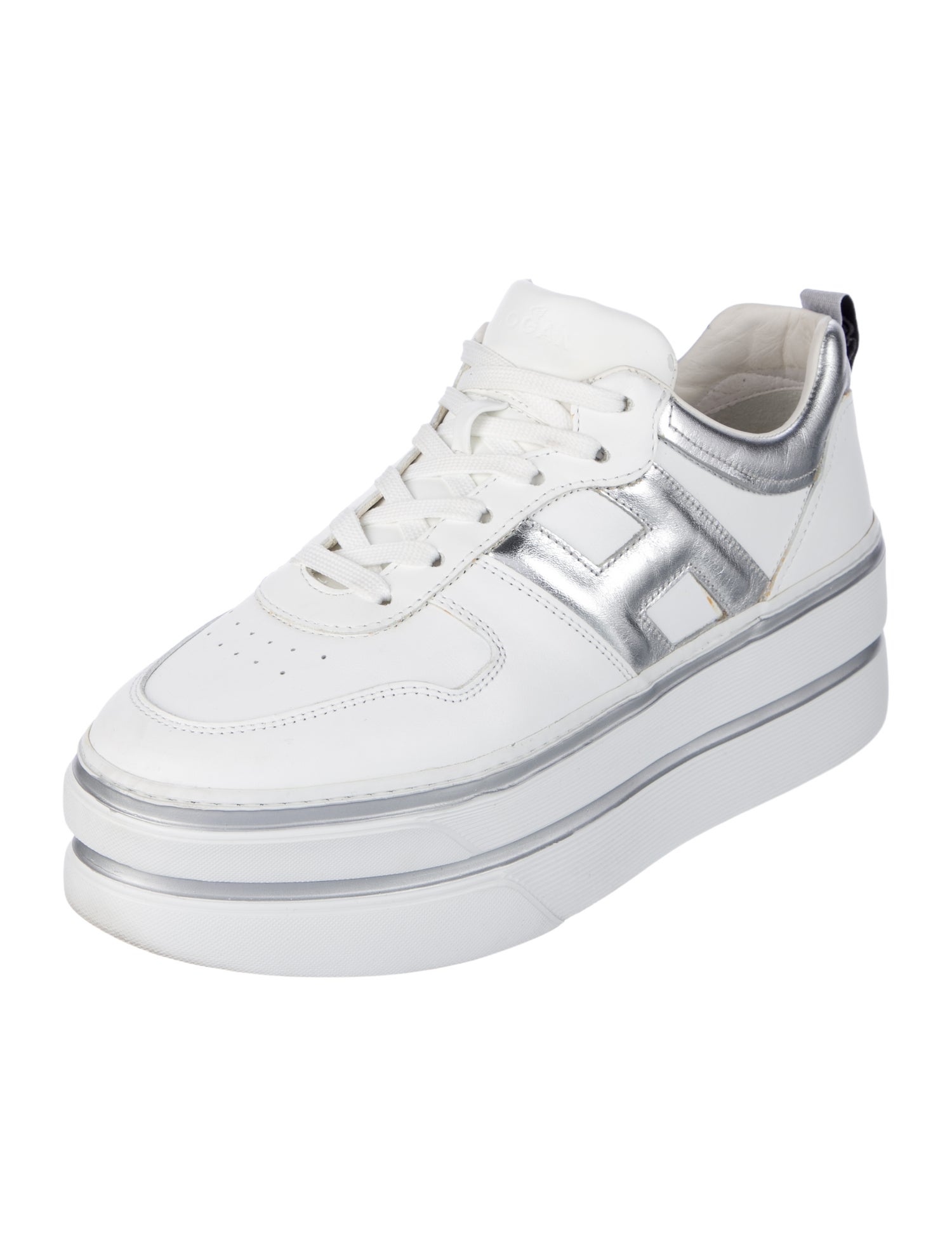 Hogan Leather Colorblock Pattern Chunky Sneakers