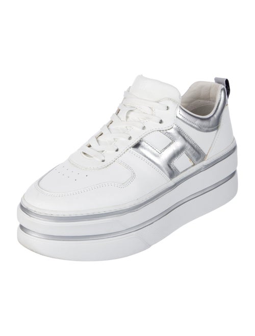 Hogan Leather Colorblock Pattern Chunky Sneakers