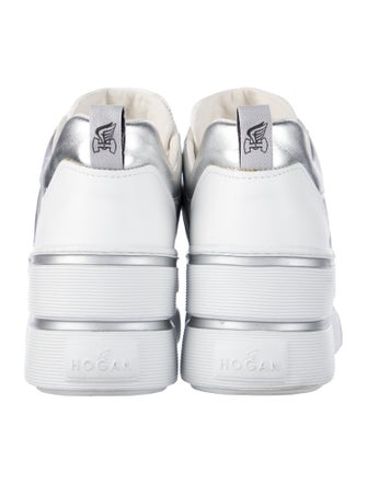 Hogan Leather Colorblock Pattern Chunky Sneakers