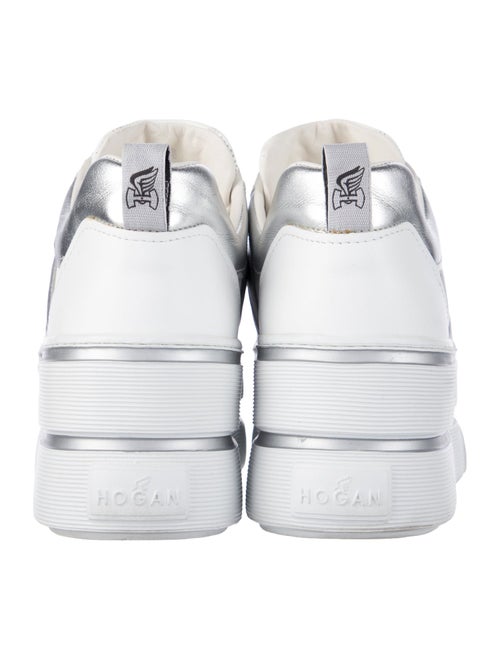 Hogan Leather Colorblock Pattern Chunky Sneakers
