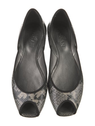 Hogan Snakeskin Animal Print D'Orsay Flats