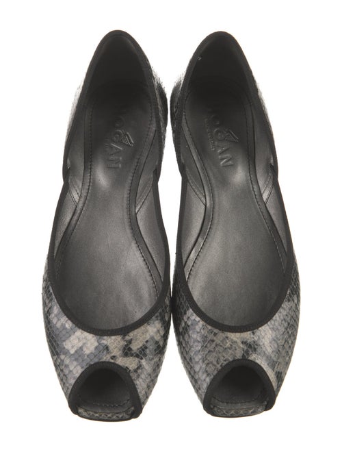 Hogan Snakeskin Animal Print D'Orsay Flats