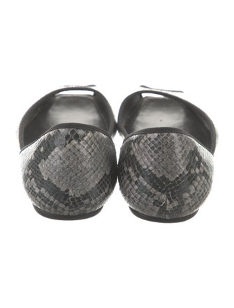 Hogan Snakeskin Animal Print D'Orsay Flats