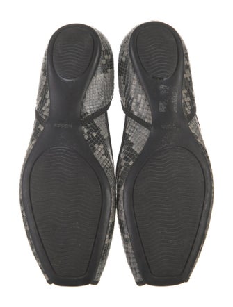 Hogan Snakeskin Animal Print D'Orsay Flats