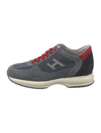 Hogan Suede Colorblock Pattern Sneakers