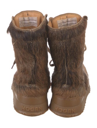 Hogan Ponyhair Lace-Up Boots