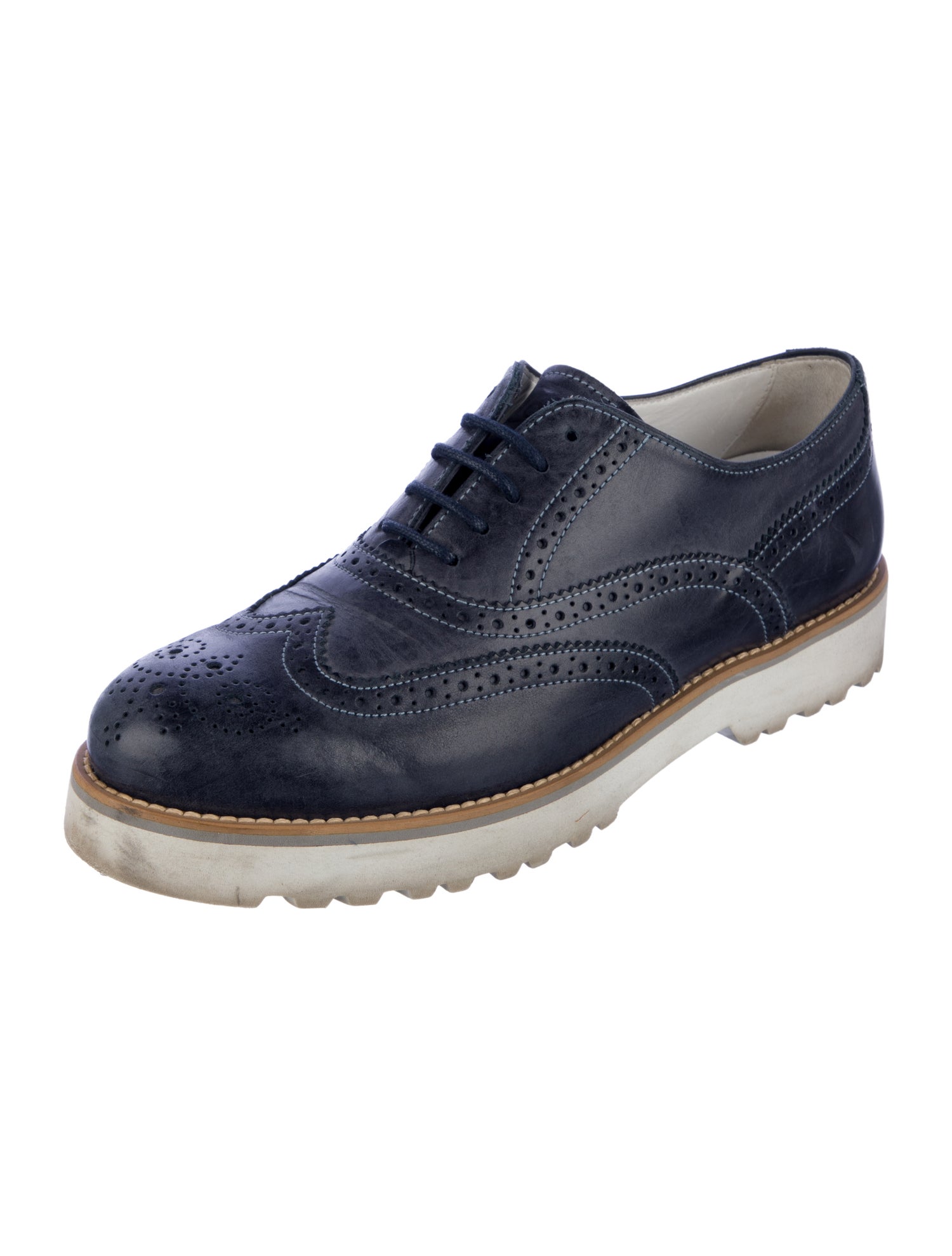 Hogan Leather Lasercut Accents Oxfords