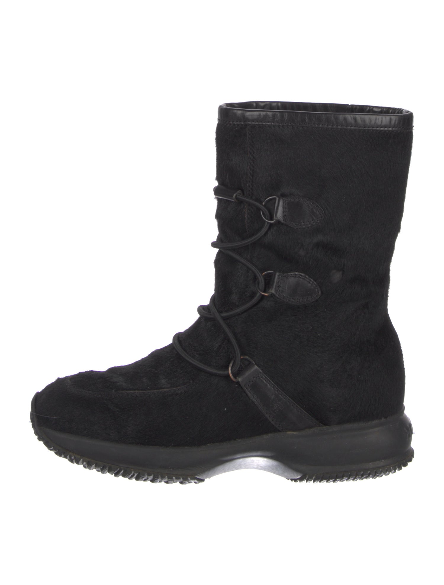 Hogan Ponyhair Lace-Up Boots