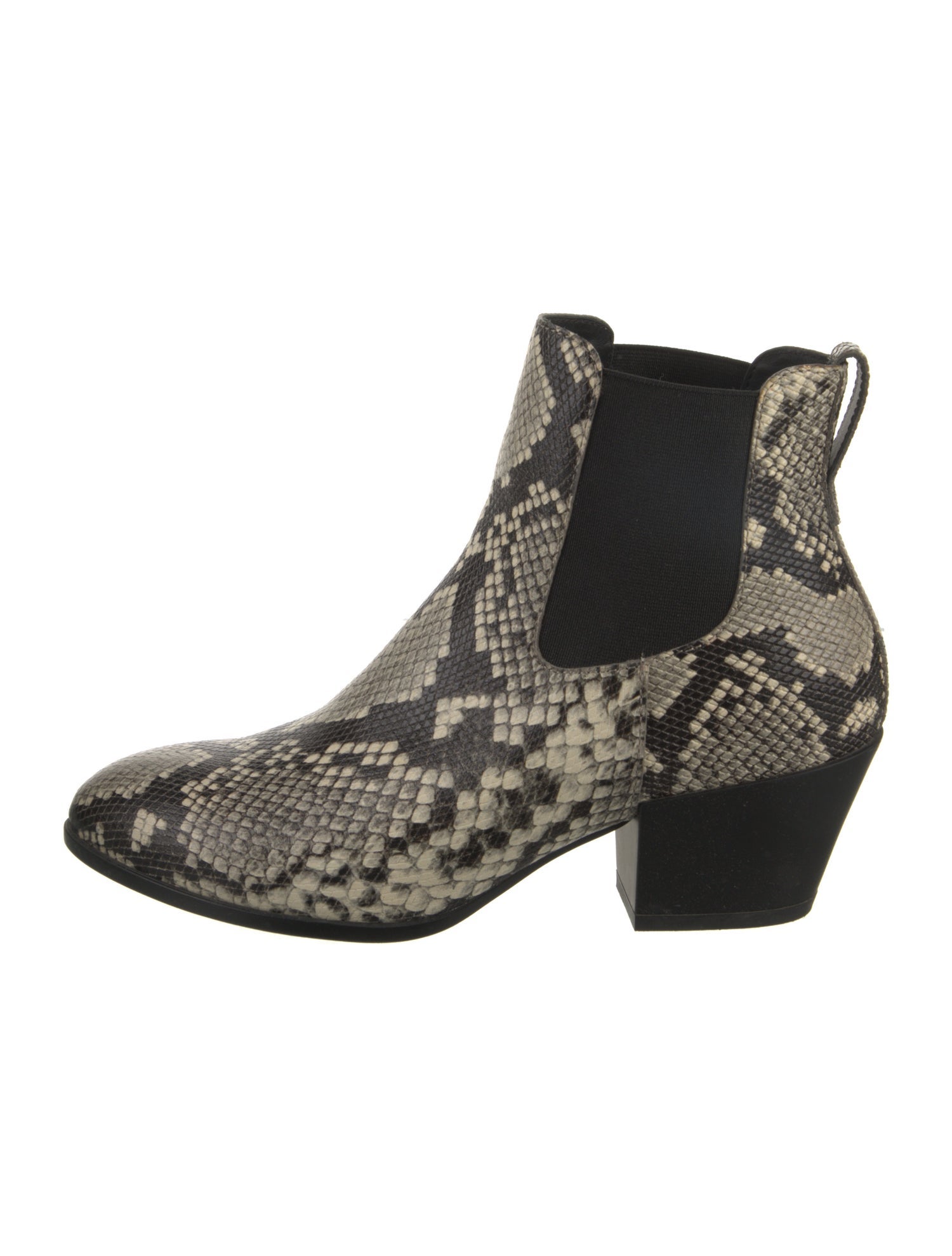 Hogan Embossed Leather Animal Print Chelsea Boots