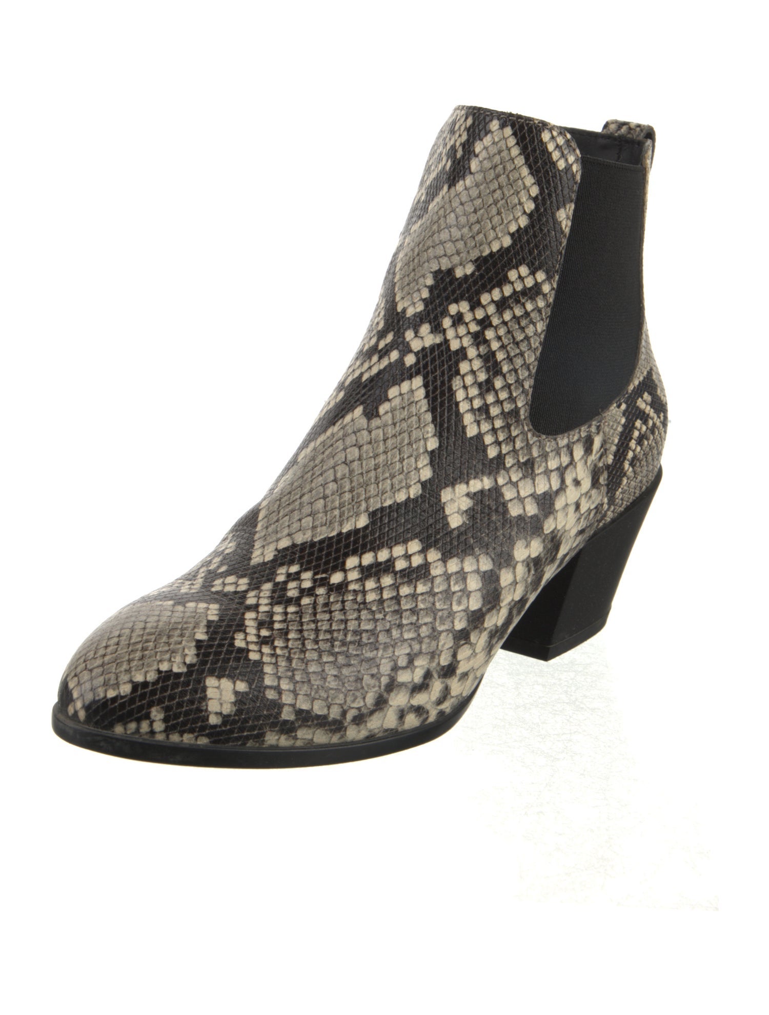 Hogan Embossed Leather Animal Print Chelsea Boots