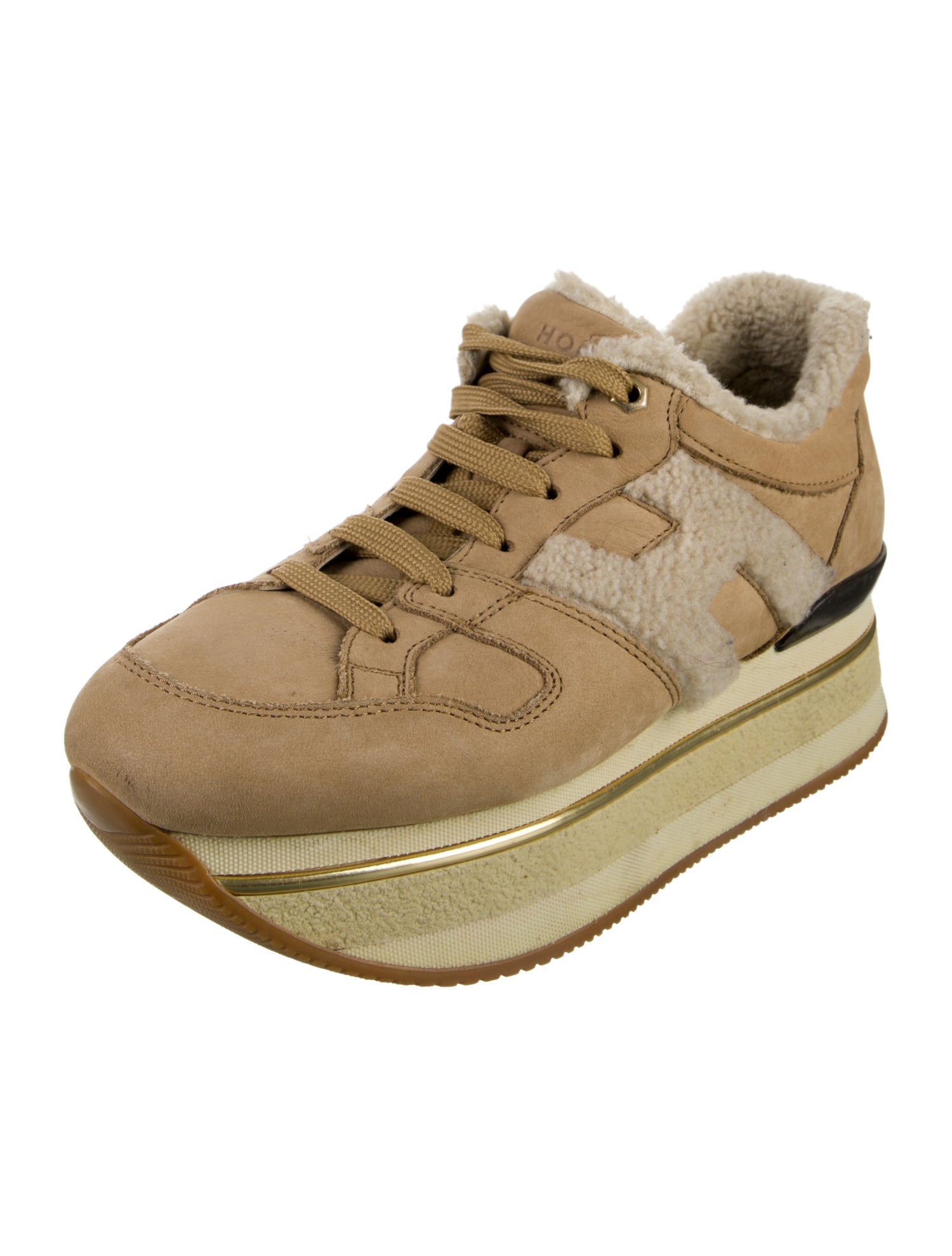Hogan Suede Wedge Sneakers