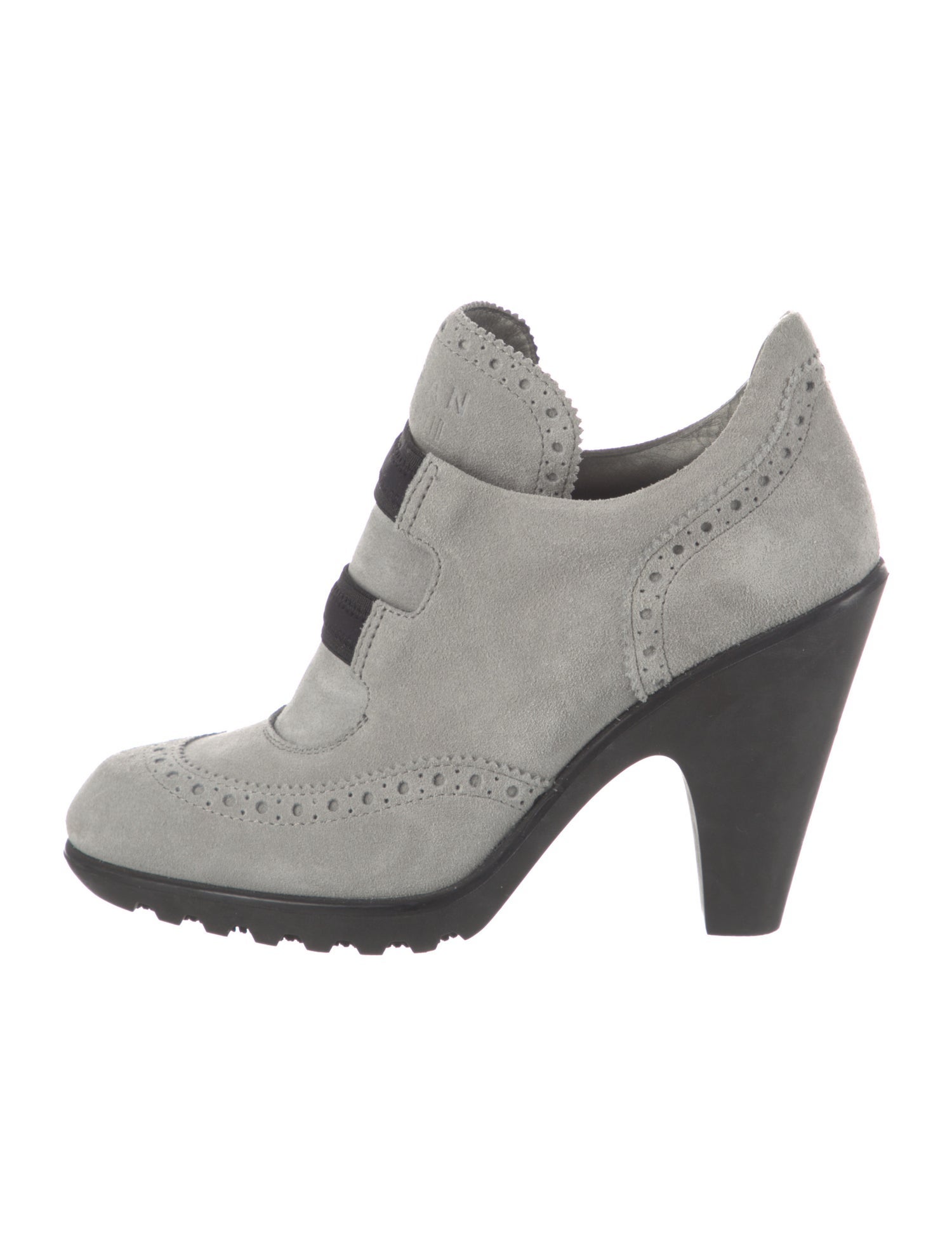 Hogan Suede Colorblock Pattern D'Orsay Pumps